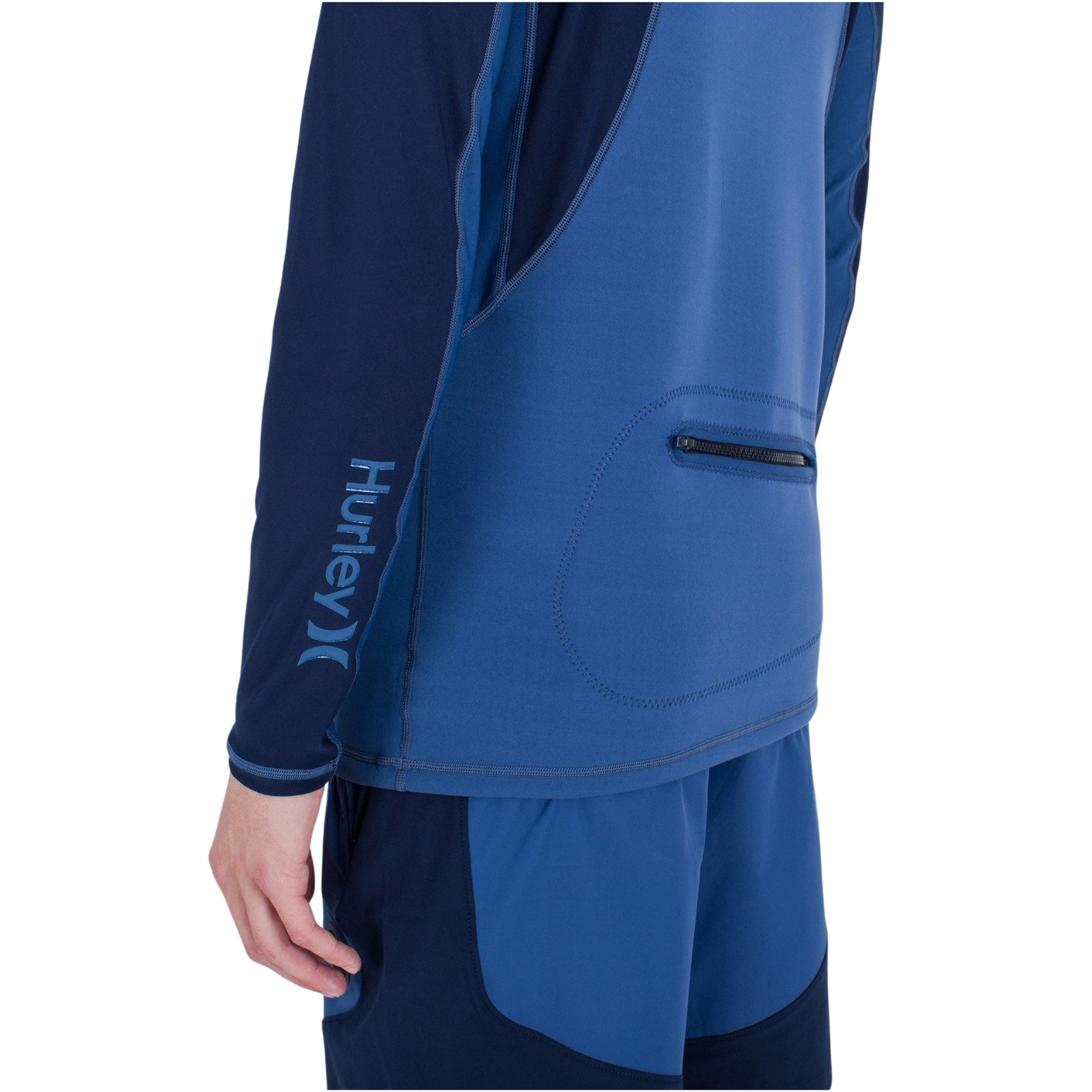 Hurley Mens Coast Guard Hooded Long Sleeve Surf Top MAT0000770 - Submarine